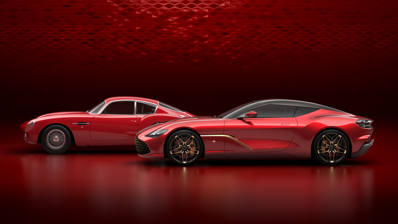 Illustration for the article title The Aston Martin DBS GT Zagato has no back window because glass is too poor
